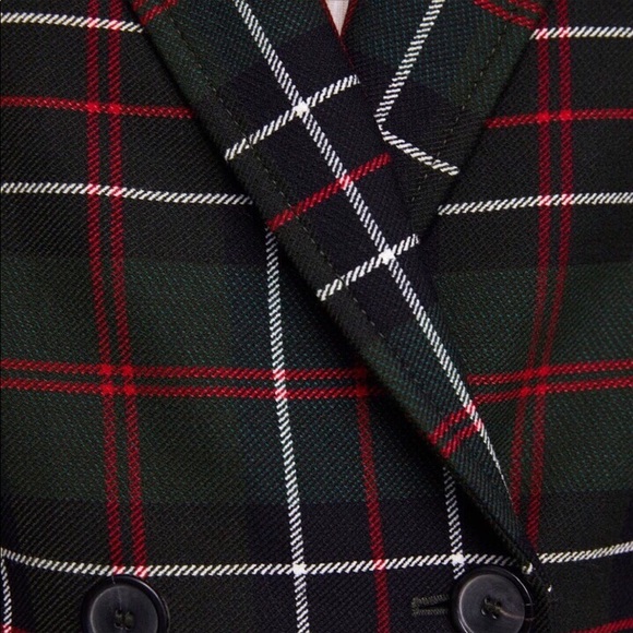 Zara Plaid Double-Breasted Blazer - Picture 4 of 8
